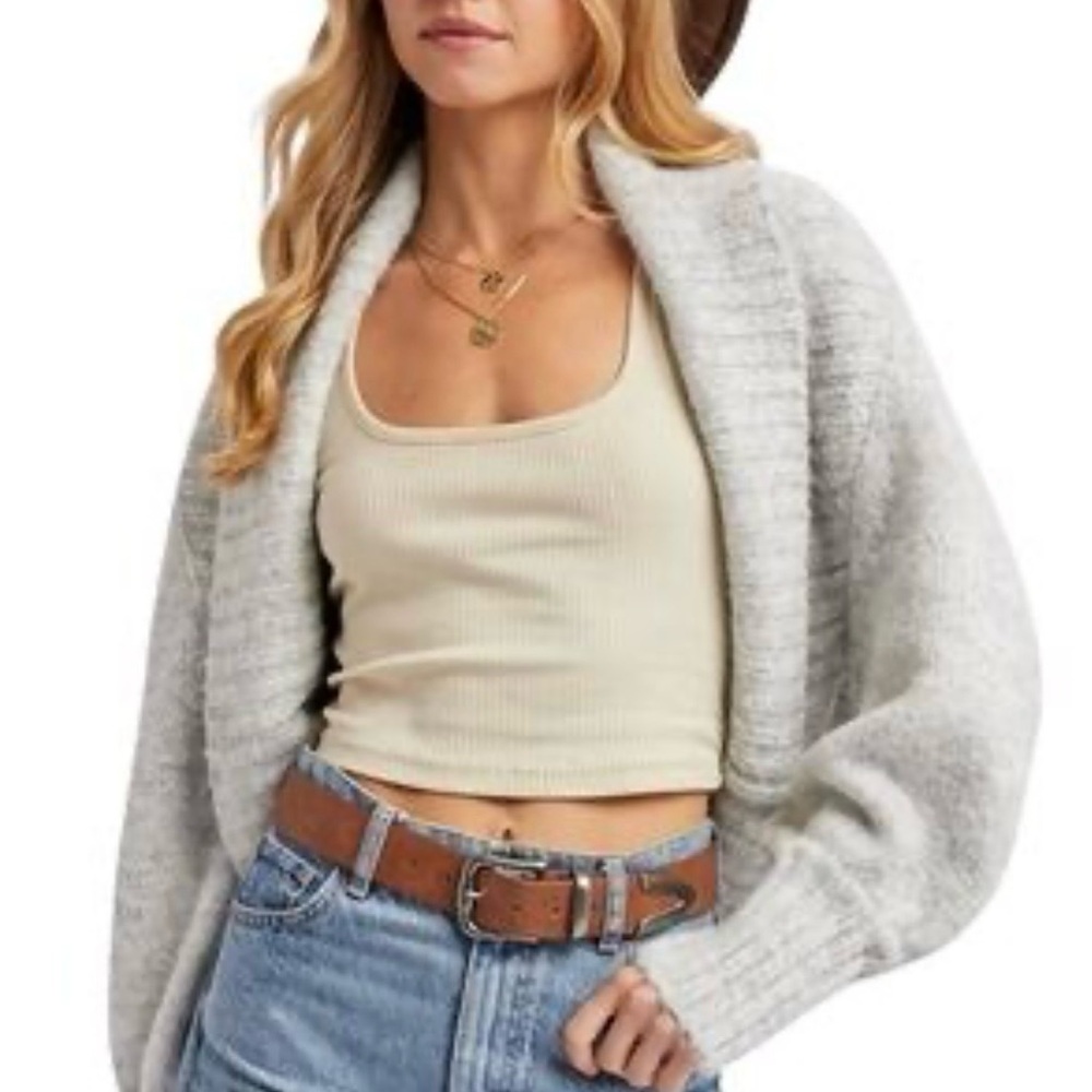 VENUS Light Gray Women's Shrug Sweater - Size XSmall